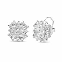 Diana M Jewels - Women's Radiant Lab-Grown Diamond Stud Earrings (7.00 Ct TCW) - Elegant