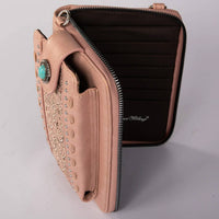 Montana West American Bling Embroidered Collection Phone Wallet in pink - women's bag - detail view