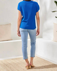 Tribal - Dolman Short Sleeve Ribbed Knit Top