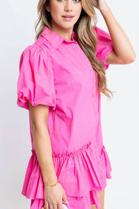Karlie - Ruffle Bottom Shirtdress