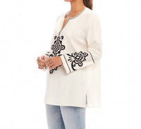 Karen Kane - Three-quarter Sleeve Embroidered Tunic