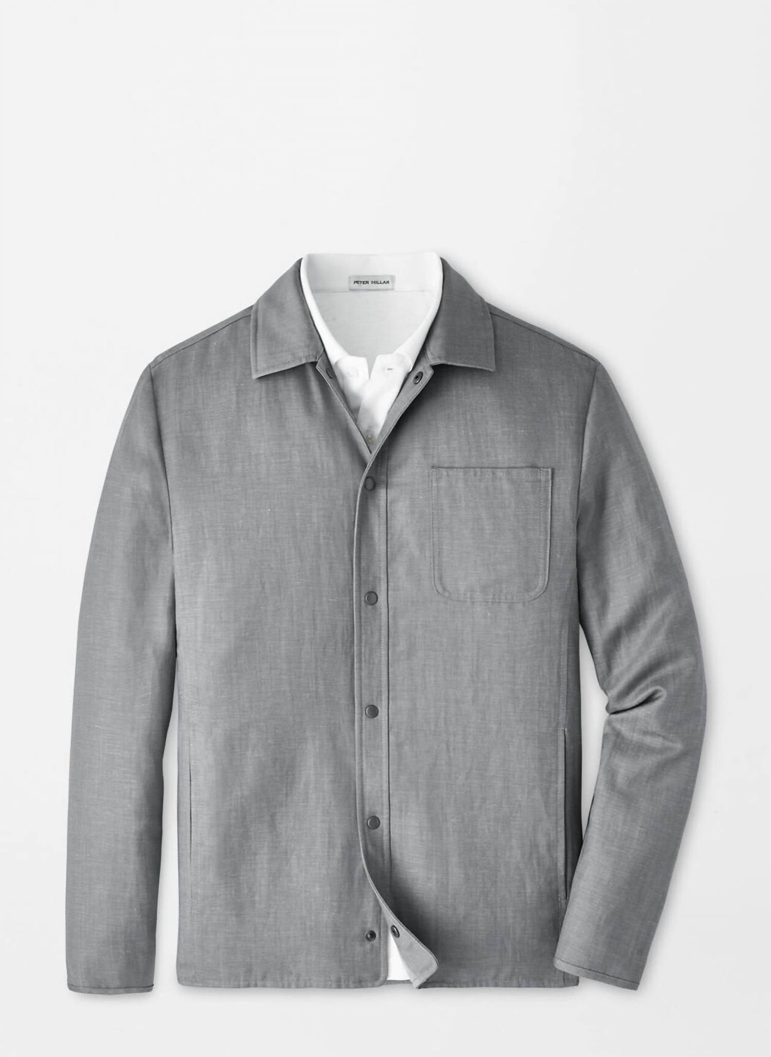 PETER MILLAR Portland Shirt Jacket in gale gray - men's jacket - view 4