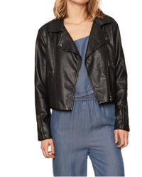 En Creme - Faux Leather Moto Jacket