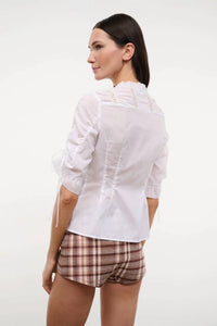 Staud - Paolina Tie Cinched Sleeves Top