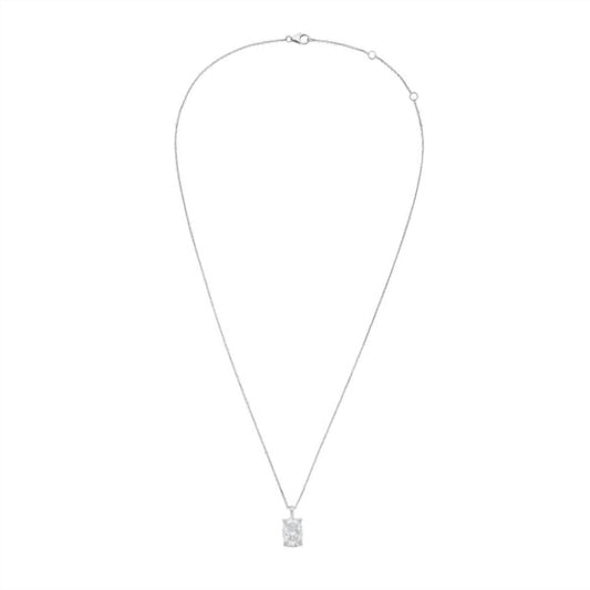 Diana M Jewels - Lab-grown Cushion 8.00 Ct Diamond Pendant Necklace On Solid Bail