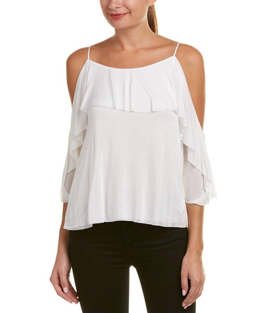 Women Cold Shoulder Spaghetti Strap Layered Top