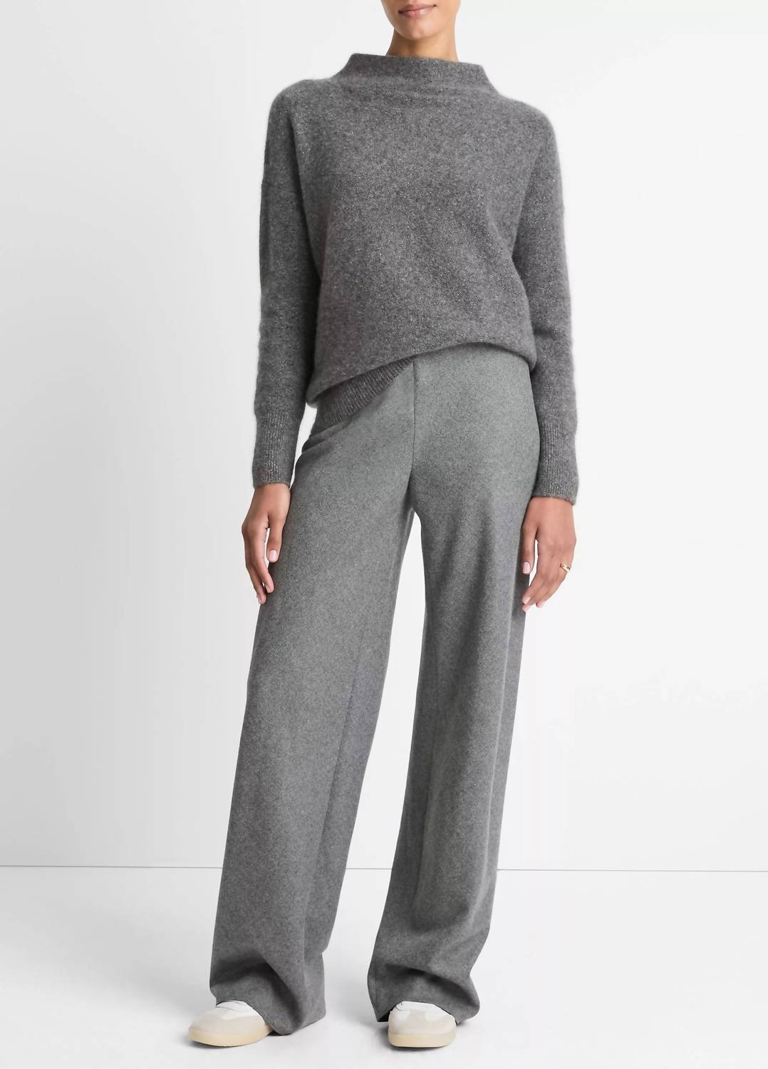Vince - High Waist Wool Blend Bias Pant