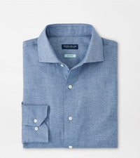 PETER MILLAR Brixen Italian Flannel Shirt in rain cloud - men's shirt - view 4