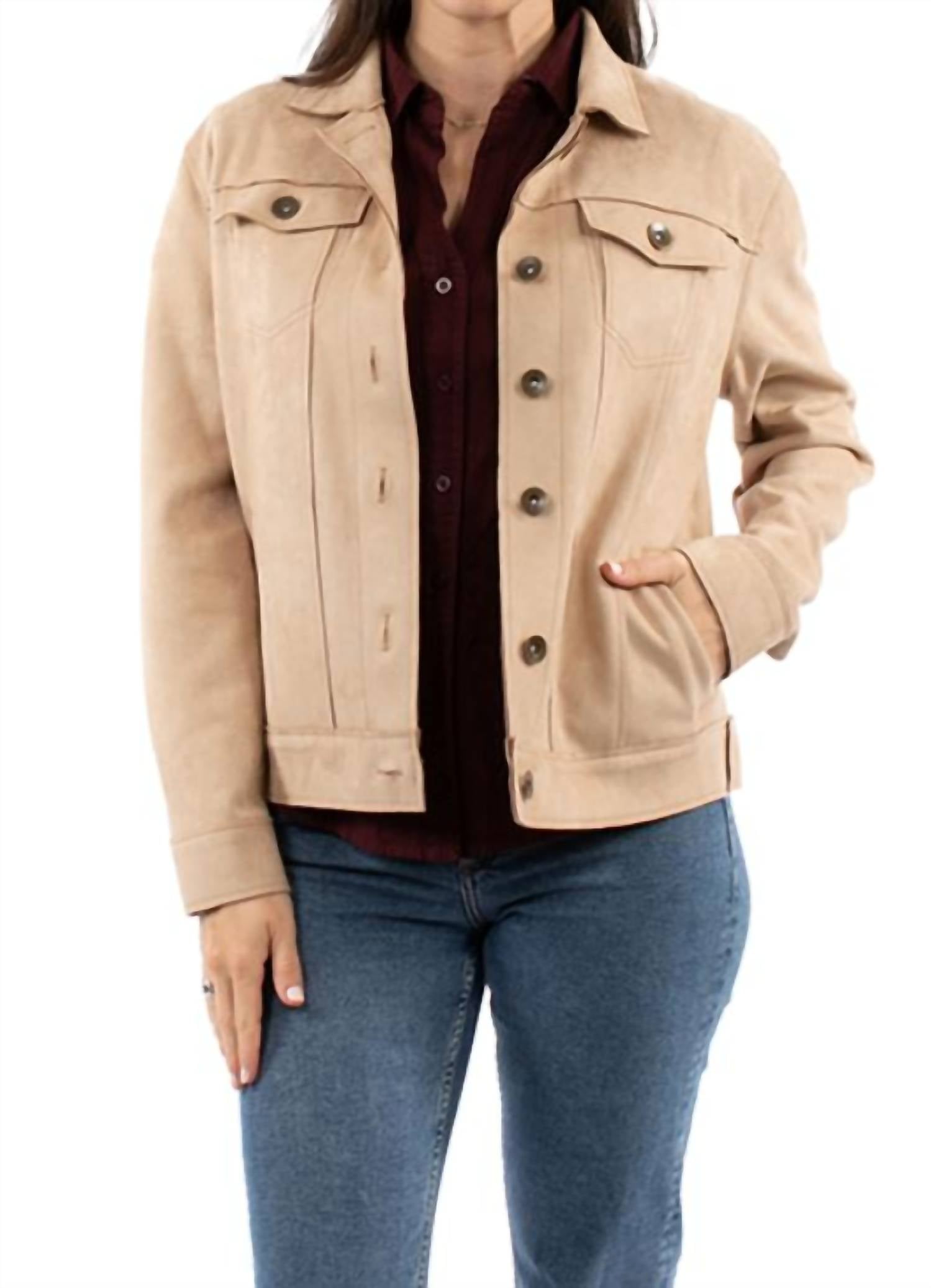Scully Sunshine Motif Denim Jacket in tan - women's jacket