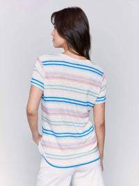 Charlie B - Printed V Neck Short Sleeve Tee