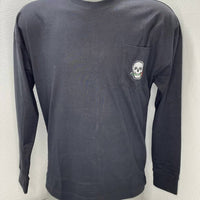 Robert Graham Men’s Las Vegas Embroidered Skull Long Sleeve T-shirt in black - men's long sleeve top