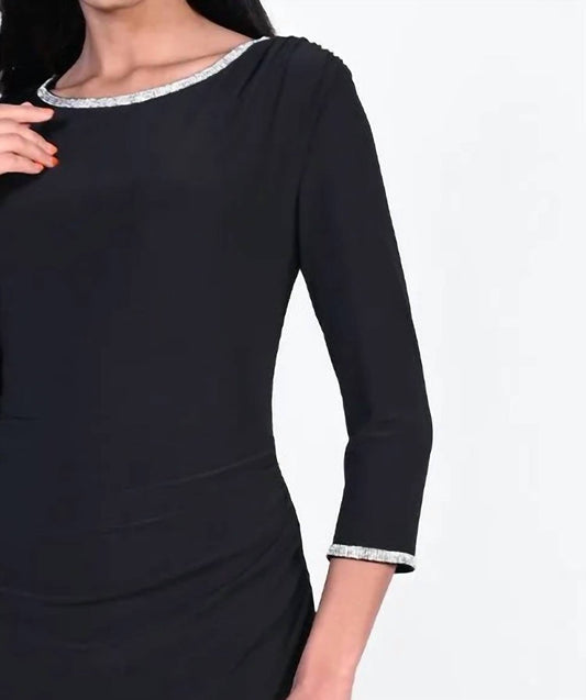 Frank Lyman - Layered Frill Hem Knit/sparkle Dress