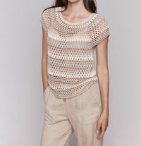 Charlie B - Raglan Cap Sleeve Crochet Top