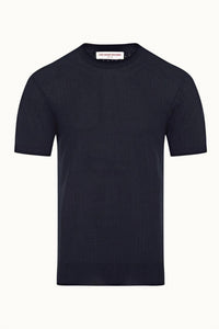 Orlebar Brown - Men's Gaulin Pointelle Stripe Polo Shirt