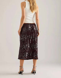 BAUM UND PFERDGARTEN Jaino Midi Skirt in purple - women's skirt - detail view