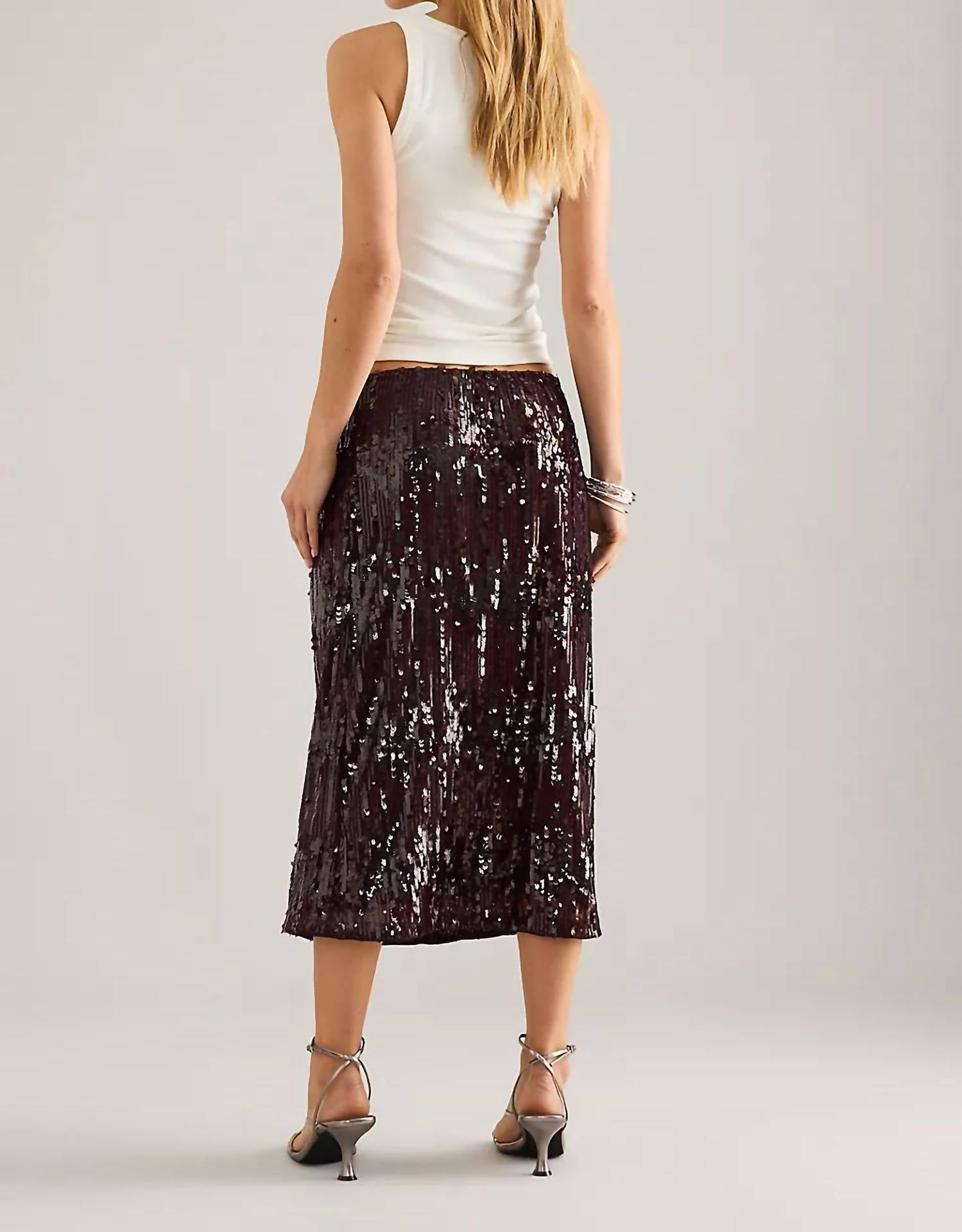 BAUM UND PFERDGARTEN Jaino Midi Skirt in purple - women's skirt - detail view