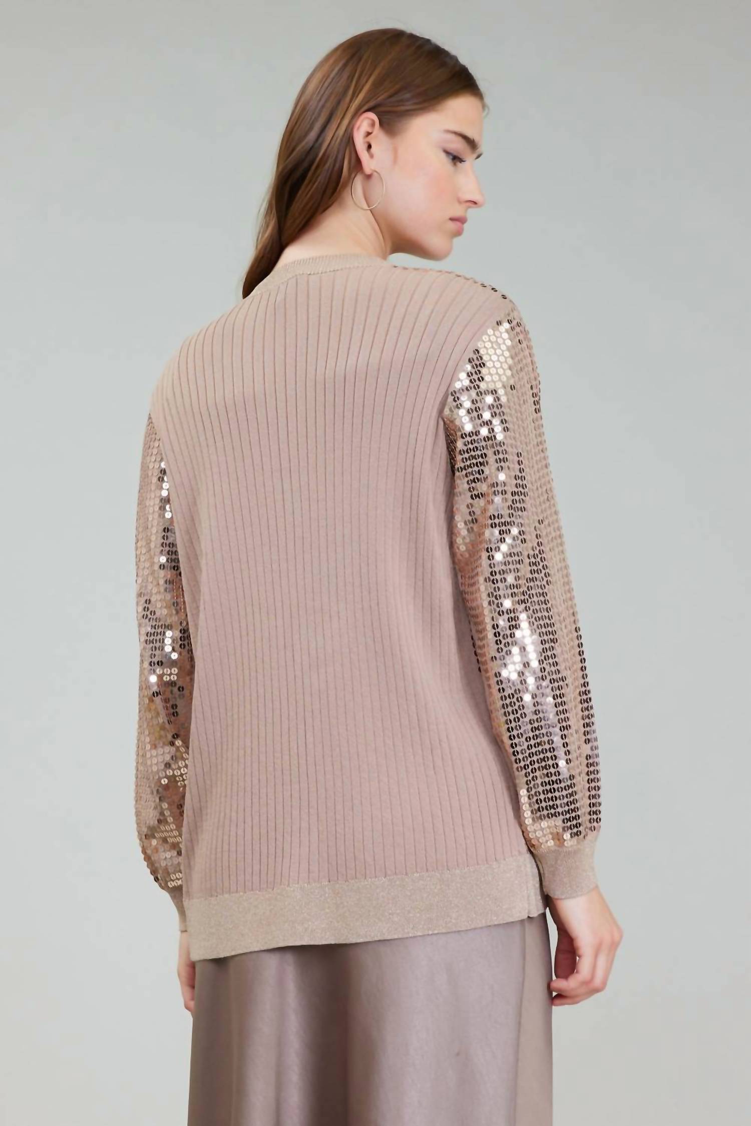 Current Air - Bria Button Front Sequin Cardigan