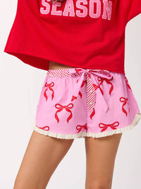 Shiraleah Bow Boxer Shorts in pink 1 - women's shorts