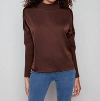 Charlie B - Satin Knit Drop Shoulder Top