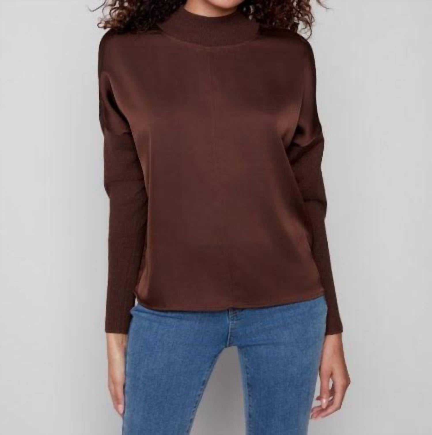 Charlie B - Satin Knit Drop Shoulder Top