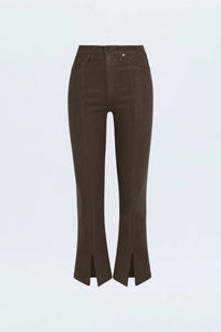 PISTOLA Lennon Slit Crop Bootcut Jeans in coated palms - women's jeans - view 6