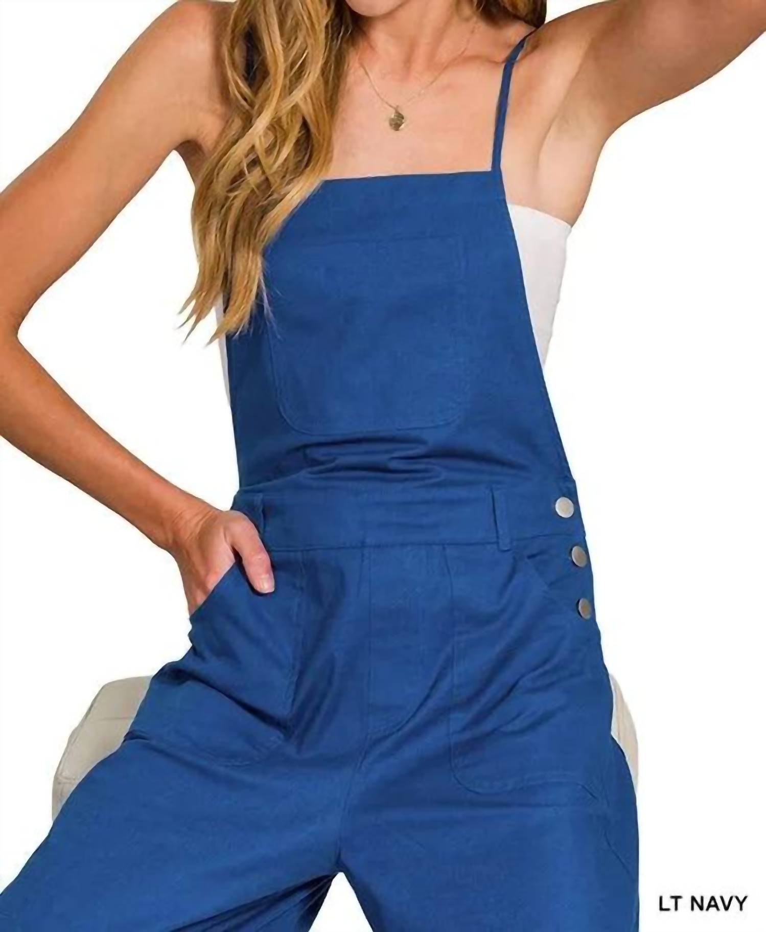 Zenana - Woven Spaghetti Strap Overalls