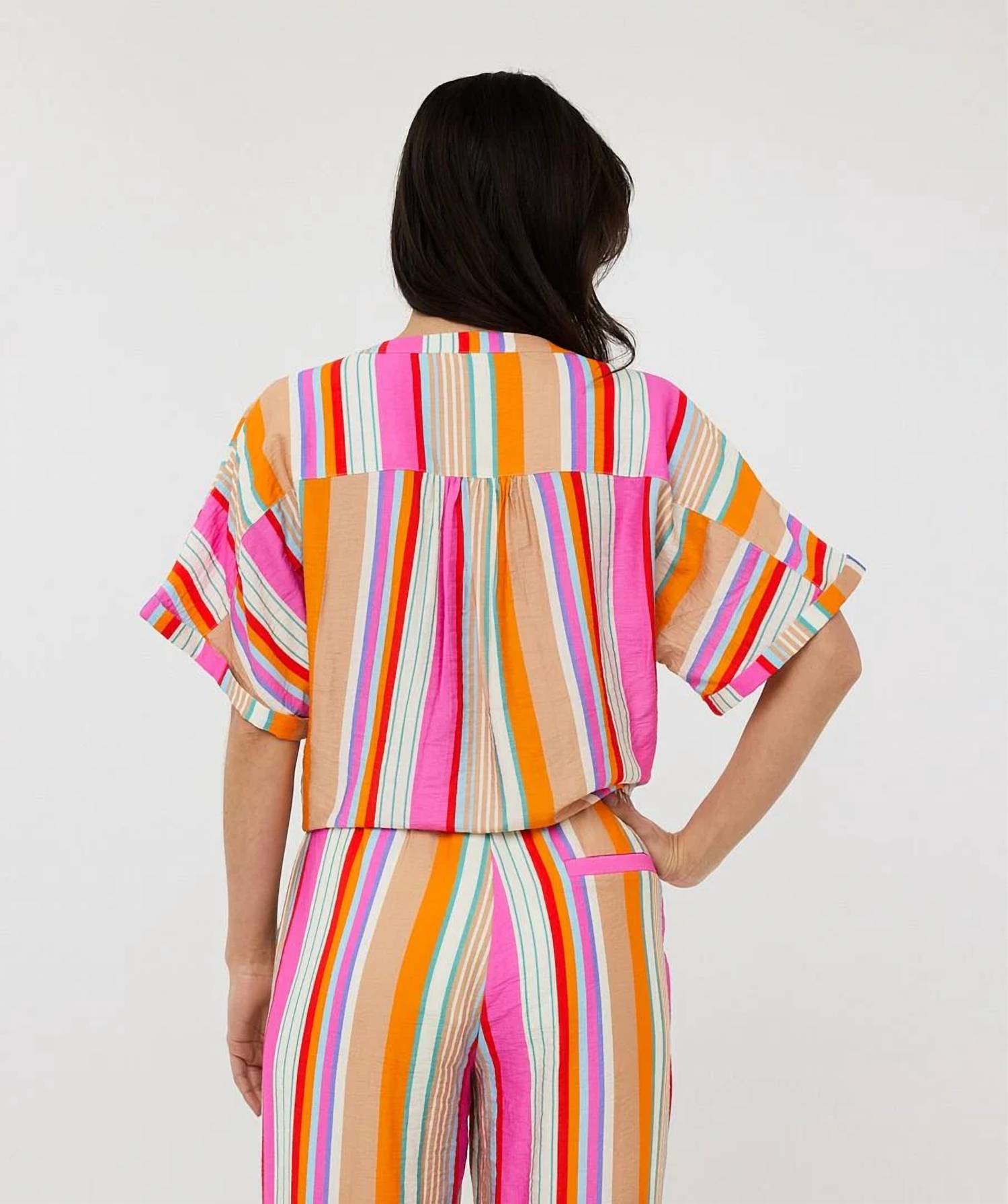 Esqualo - Birit Knot Striped Blouse