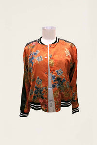 Paparazzi - Reversible Satin Rust Print Jacket