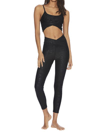 Beach Riot Leopard Twist Legging in black - women's pants