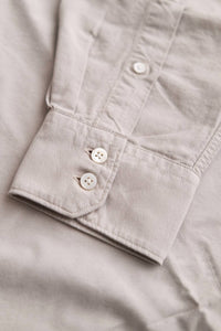 C.O.F. Studio Men's Standard Shirt Oxford Shirt in dyed taupe - men's long sleeve top - view 4