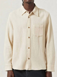 Corridor Waffle Long Sleeve Shirt in natural - men's long sleeve top