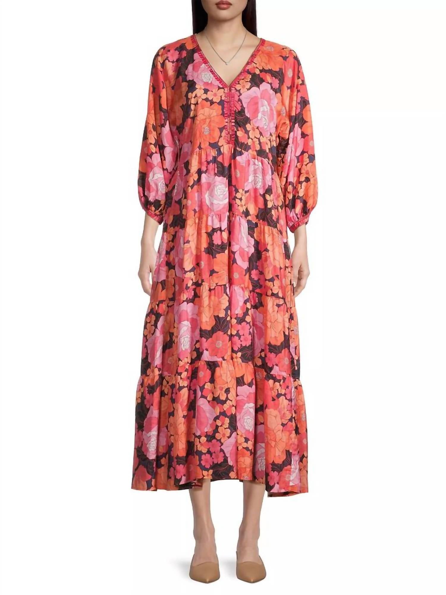 Johnny Was Becca Dolman Tiered Dress in multi - women's dress