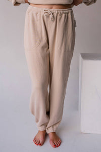 Free People Slow It Down Joggers in morning oat - women's pants - detail view