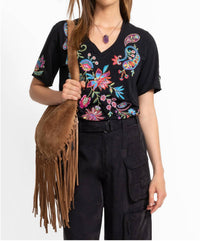 Johnny Was - Raw Hem V Neck Tee