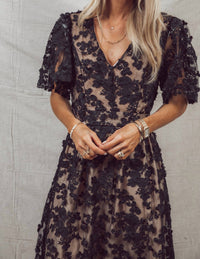 Flying Tomato - Woven Lace Midi Dress