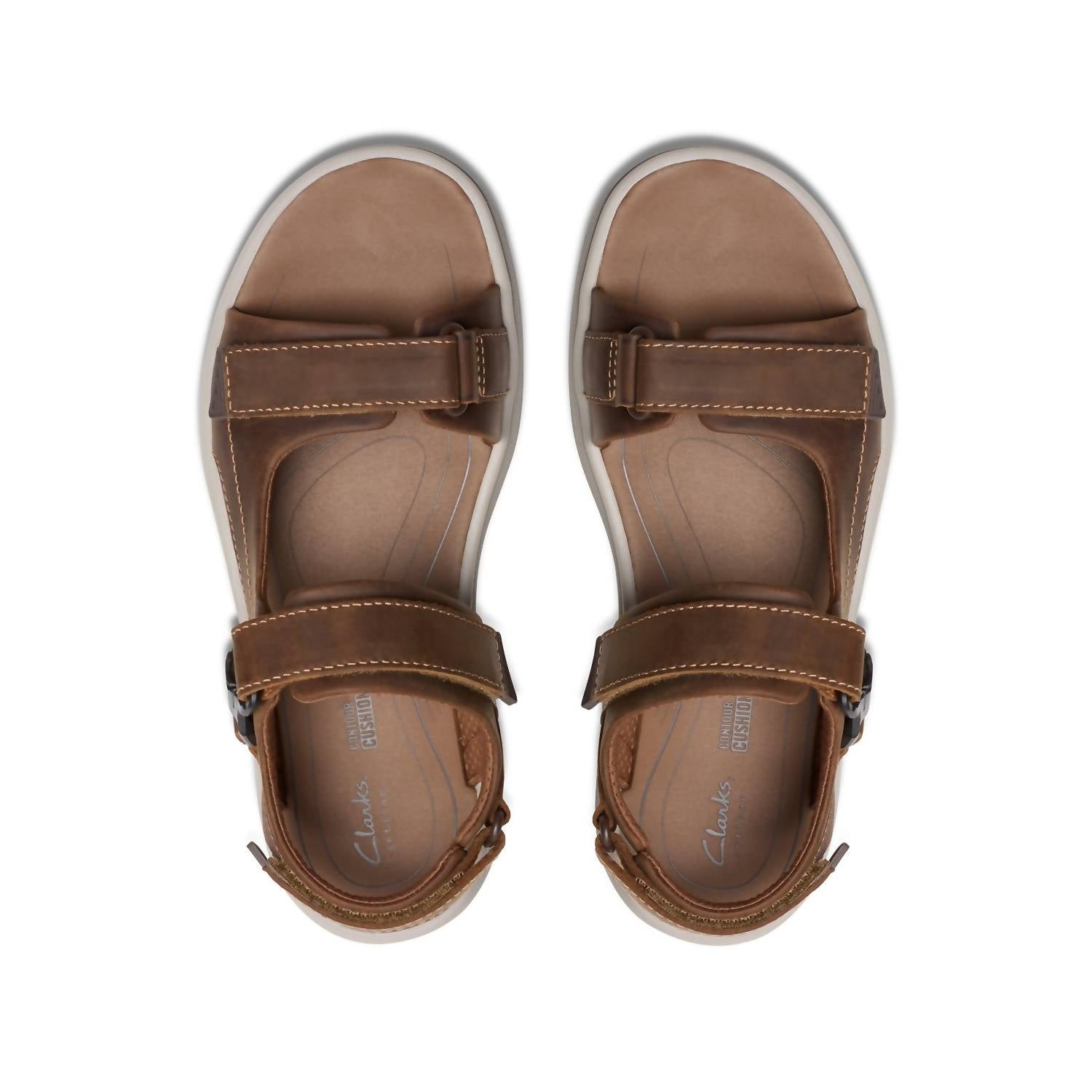 Clarks Men's Saltway Edge Sandal in light tan - men's sandal - detail view