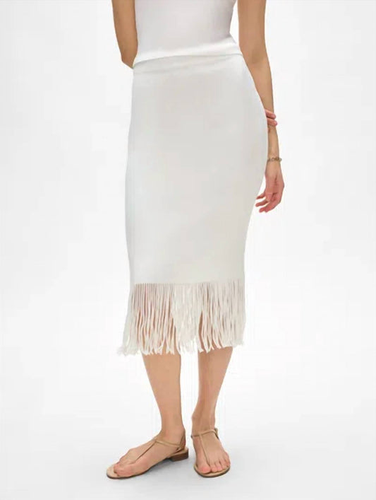 White + Warren - Fringed Rib Skirt