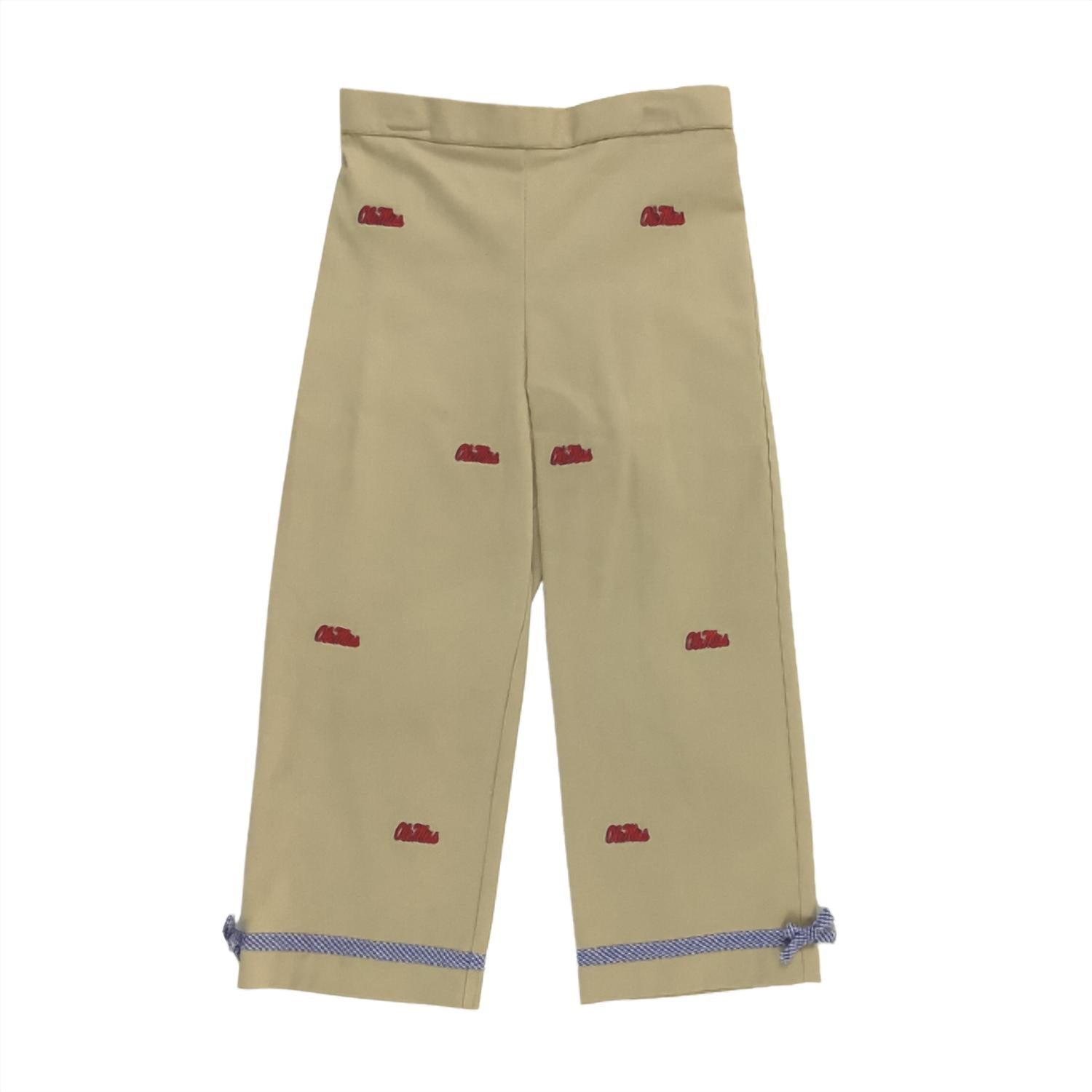 Vive La Fete - Girls' Ole Miss Collegiate Hand Embroidered Pants