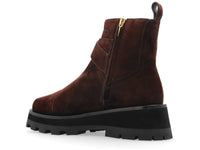 JIMMY CHOO Women's Velvet Suede Lug Boots in chocolate - women's shoe - detail view