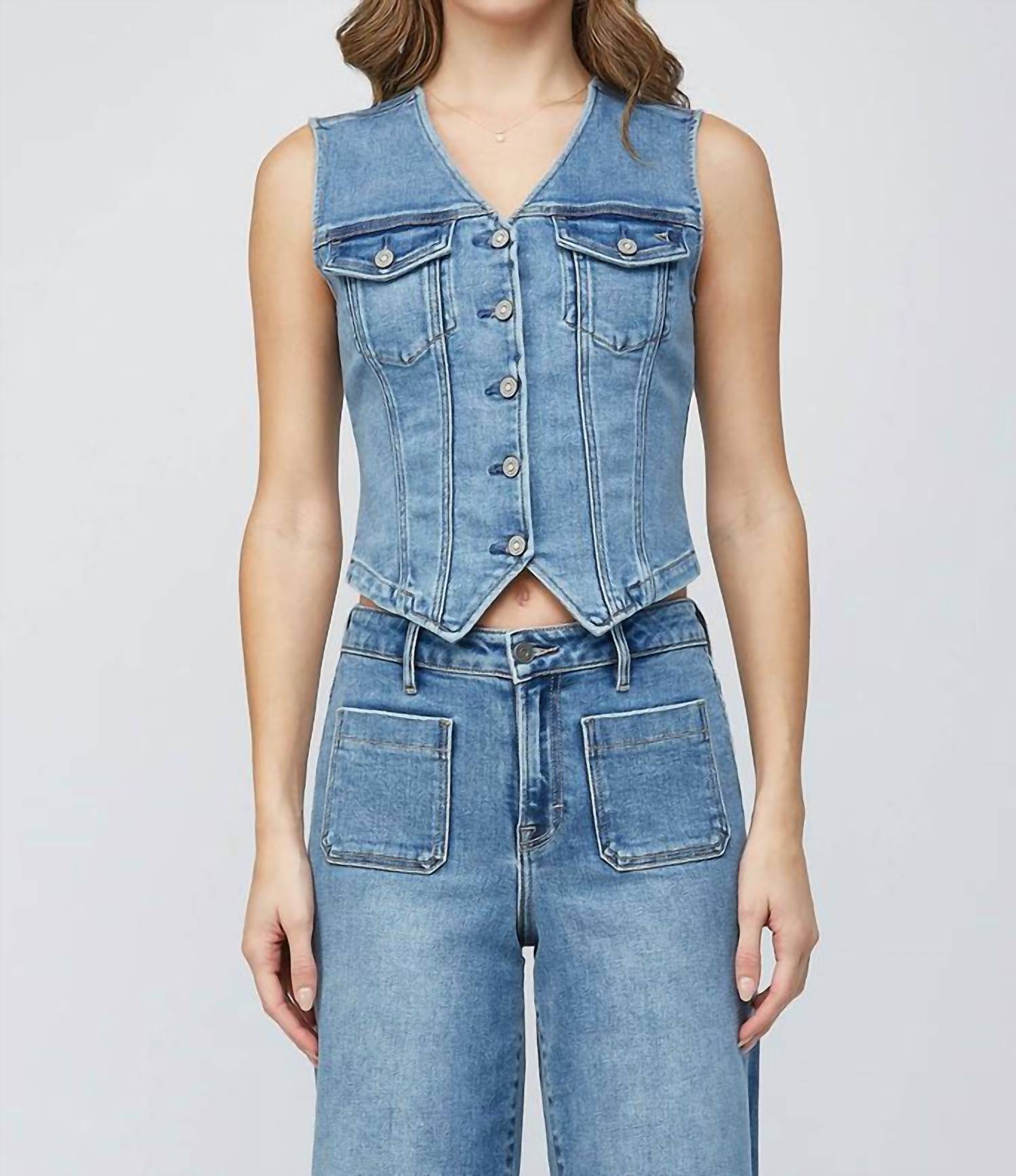 Hidden - Fitted Denim Vest