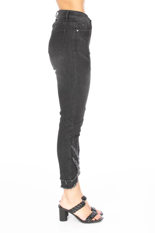 Apny - Liberty Asymmetric Fray Hem Skinny Jeans