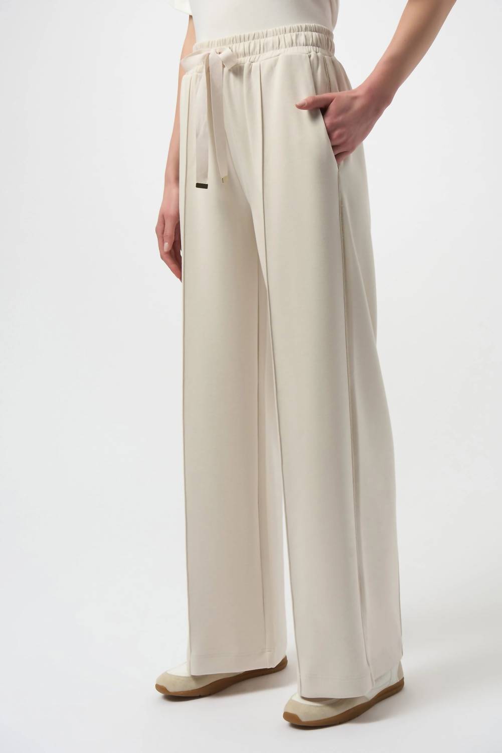 Joseph Ribkoff Ponte Pant in beige - women's pants - detail view