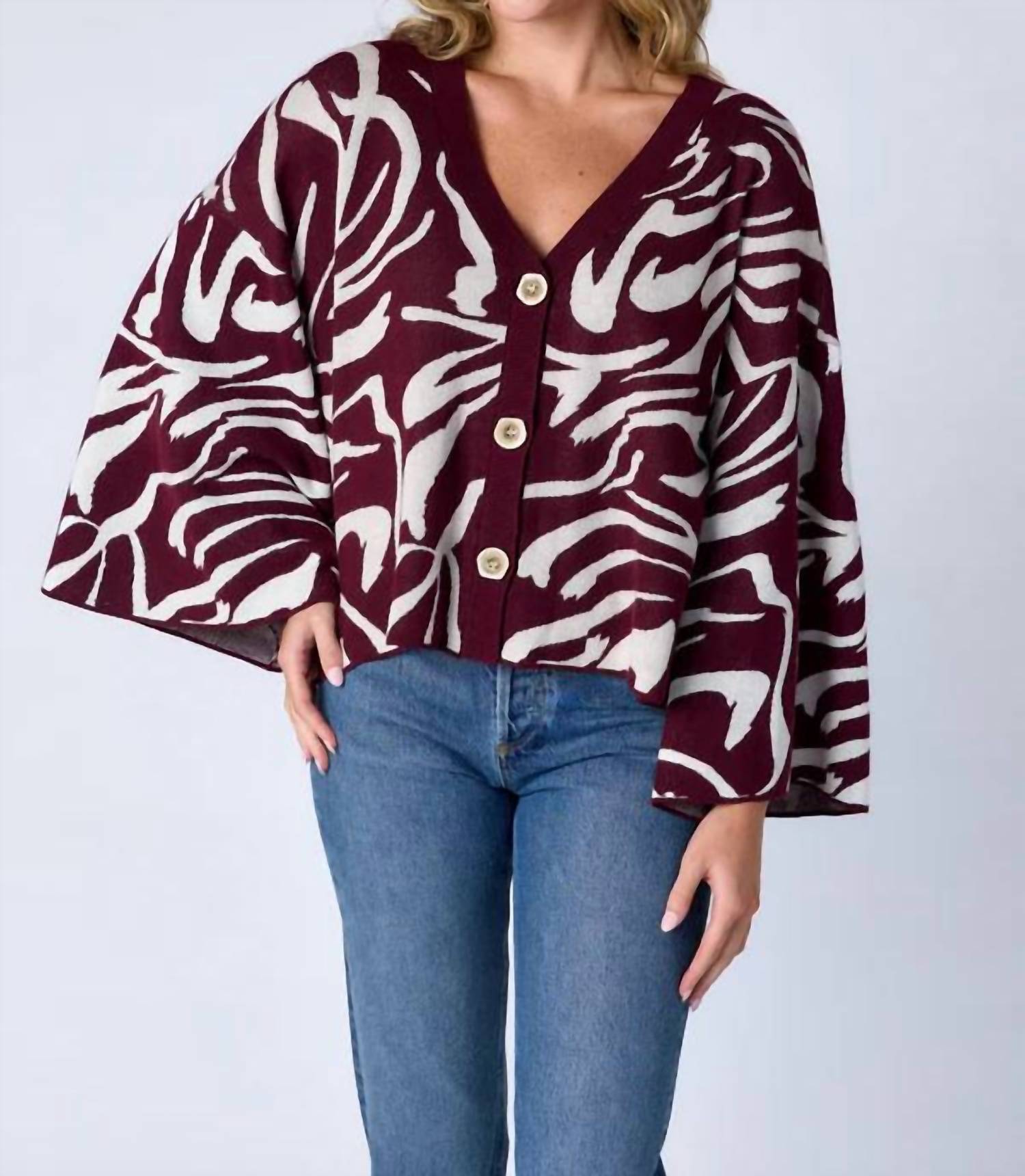 Crosby By Mollie Burch - Esme Long Bell Sleeves V-neck Top