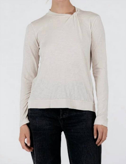 Stateside - SLUB JERSEY LONG SLEEVE TWIST MOCK NECK TOP
