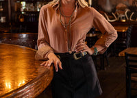 Madison Creek Outfitters Claire Solid Shirt in copper - women's long sleeve top