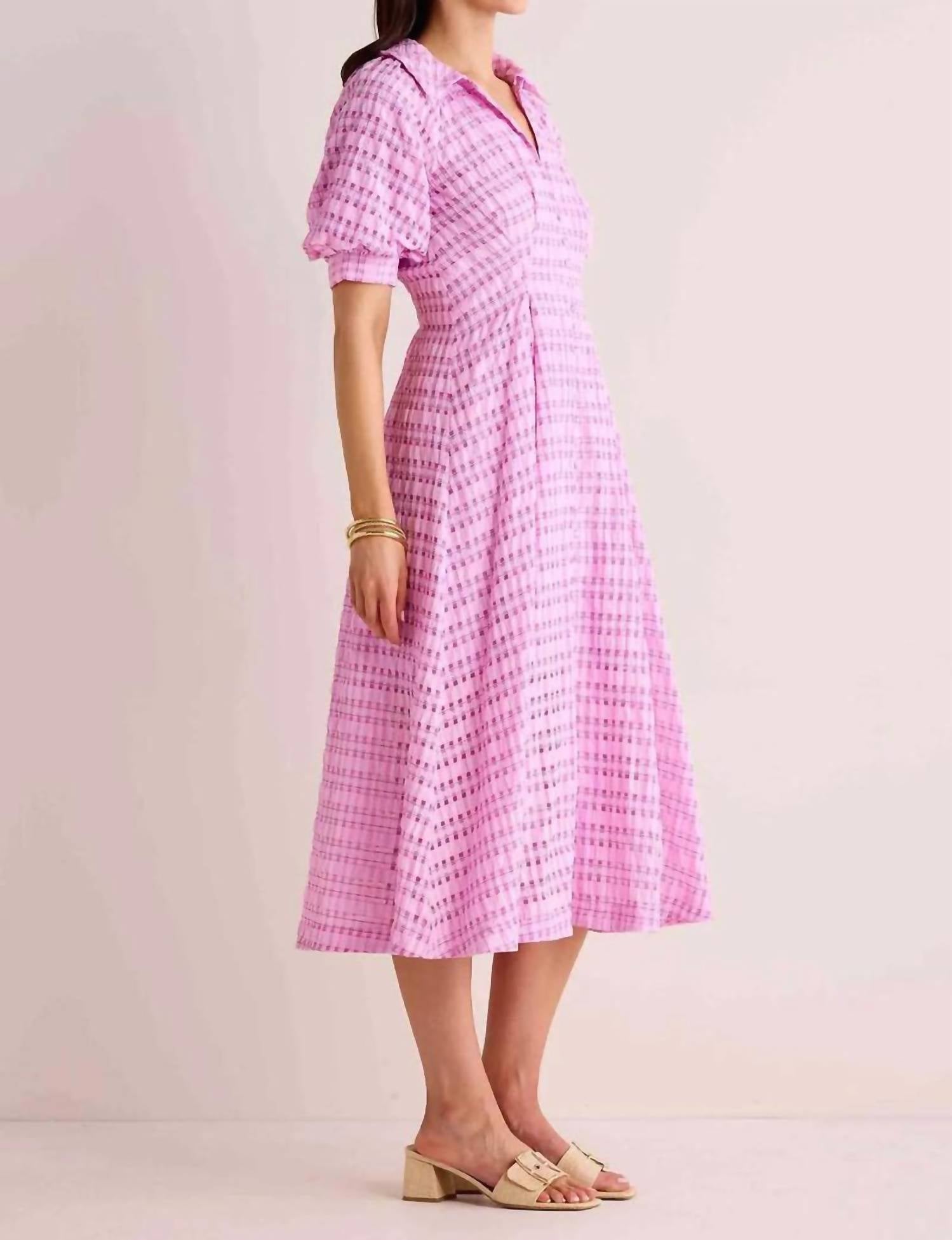 English Factory - Seersucker Check Midi Dress