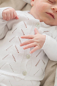 Mamitis Kid's Roma Knit Reversible Pants Set in white - item - detail view
