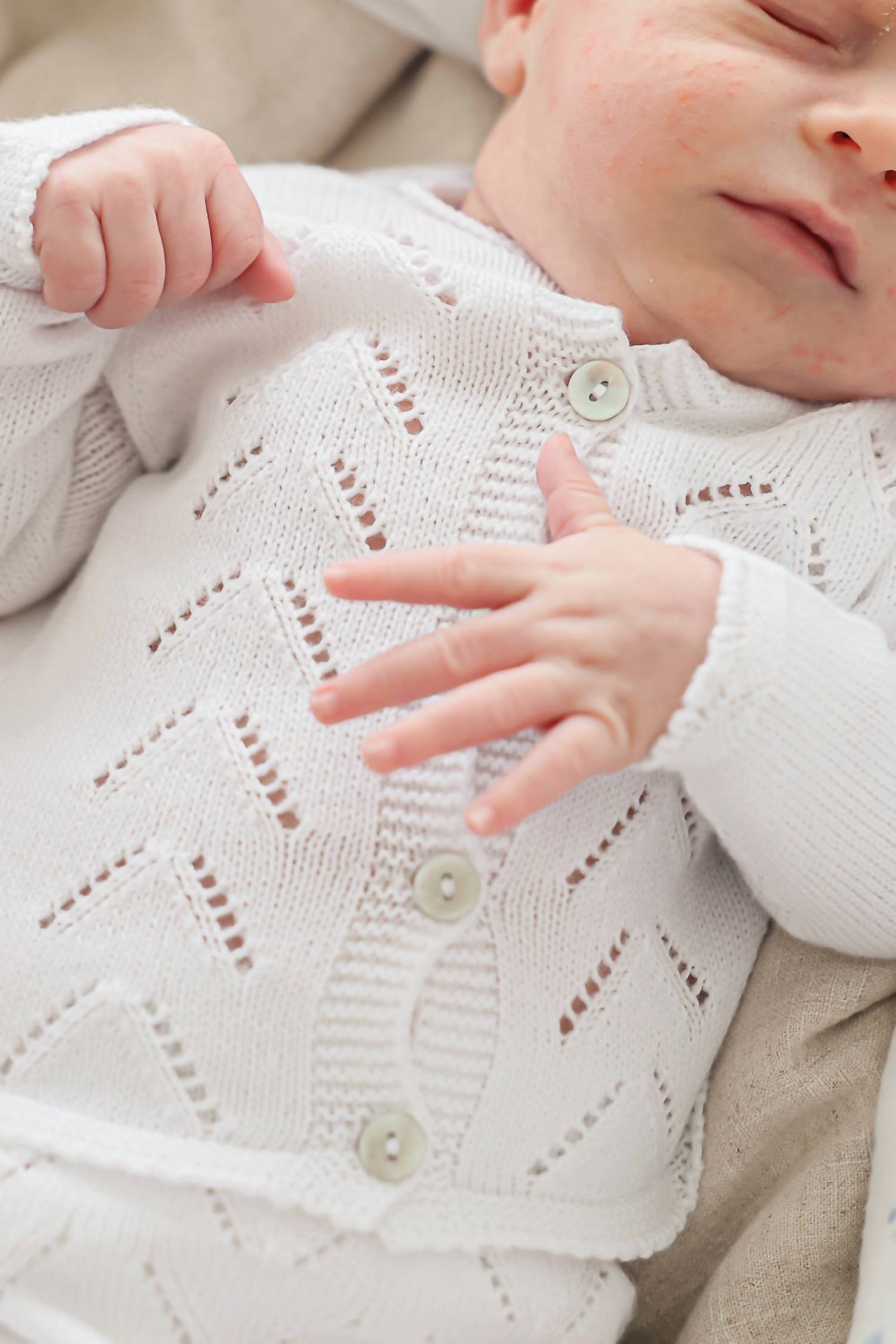Mamitis Kid's Roma Knit Reversible Pants Set in white - item - detail view