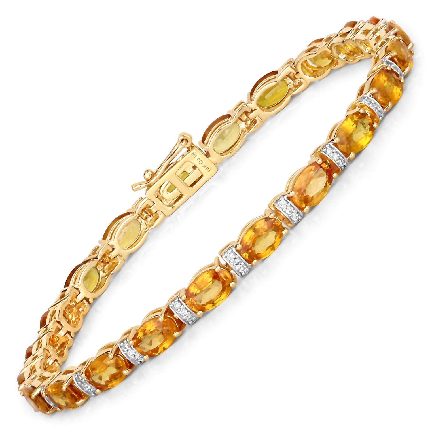 Diana M Jewels Women's Oval Natural Sapphire Bracelet (12.33 Ct) - Grand in 14k yellow gold - women's jewelry