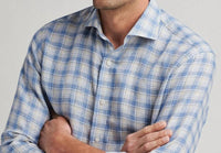 PETER MILLAR Ravello Linen Plaid Shirt in angelite - men's shirt - view 4